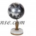 Decmode Modern 10 inch black marble and resin globe, Black, Silver   566923381
